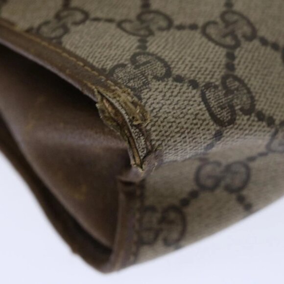 GUCCI GG Supreme Web Sherry Line Clutch Bag PVC Beige Red 89 01 031 Auth 67735 - Picture 7 of 15